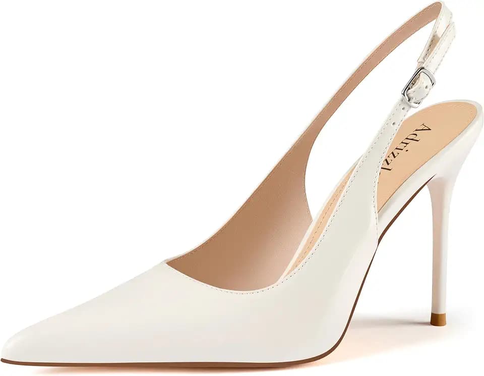 Adrizzlein Slingback Heels for Women Stiletto High Heels Pumps