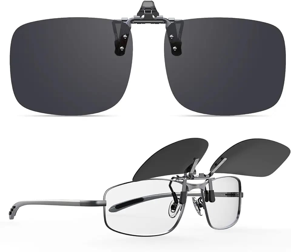 Goiteia Polarisierte Sonnenbrille zum Aufklipsen über Korrekturbrillen