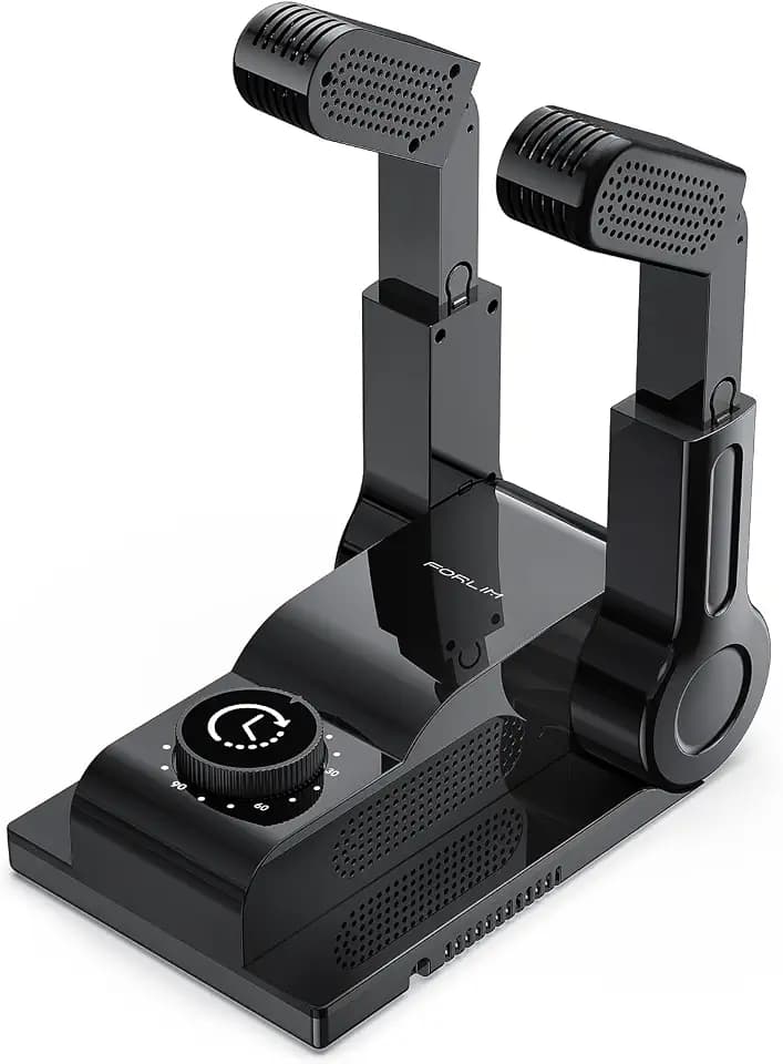 FORLIM Shoe & Boot Dryer for Work Boots, Forced Air, 2-Hour Timer, Black
