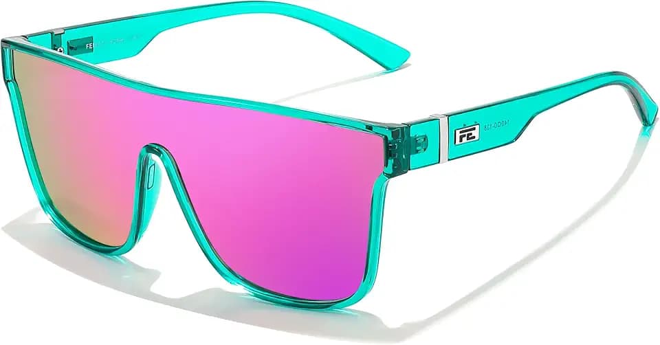 FEISEDY Sunglasses for Women Men, Fashion Mirrored Single Lens Shades