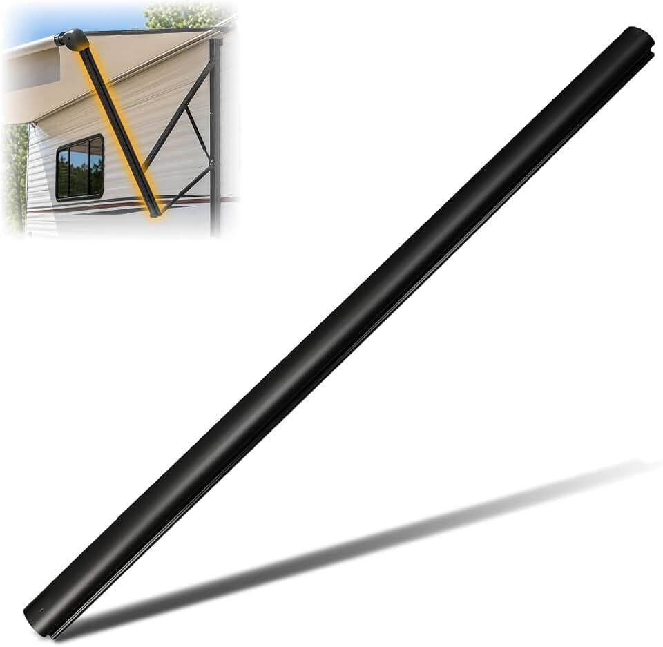 63 ⁵⁄₈" RV Awning Outer Shell, Compatible with Solera Regal 69" Assemblies, Precision-Fit 63 ⁵⁄₈"x2 ¾ Black Aluminum Rail, Anti-Rust Powder-Coated Replacement