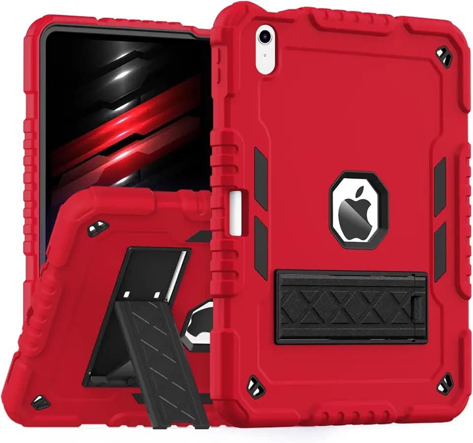 ZoneFoker for iPad A16 Case 11th Gen 2025/ iPad 10th Gen 2022, Red+Black