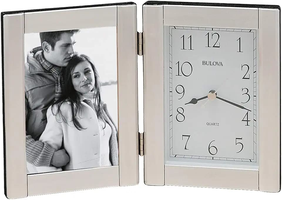 Bulova B1275 Forte II Bilderrahmen Uhr, gebürstetes Aluminium