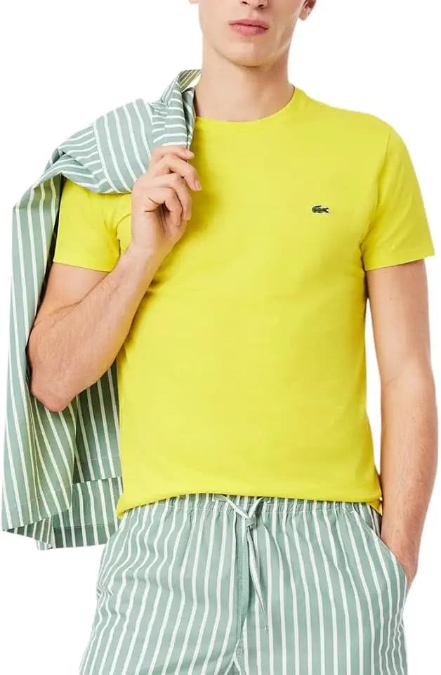 Lacoste Men's Short Sleeve Pima Jersey Crew Neck Tee