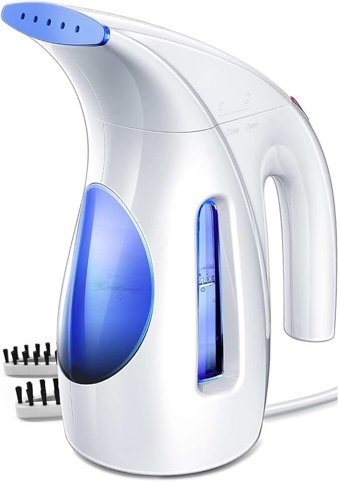 HiLIFE Steamer for Clothes, Portable Handheld Clothing Steamer, 240ml Big Capacity, 700W, Strong Power, Fabric Quick Wrinkle Remover with Brush for Home, Office(ONLY 120V) -Blue