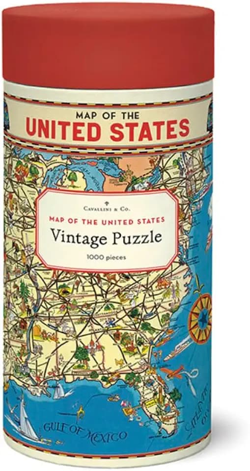 Cavallini 1000 Piece Puzzle, Map of USA (PZL/USMAP)