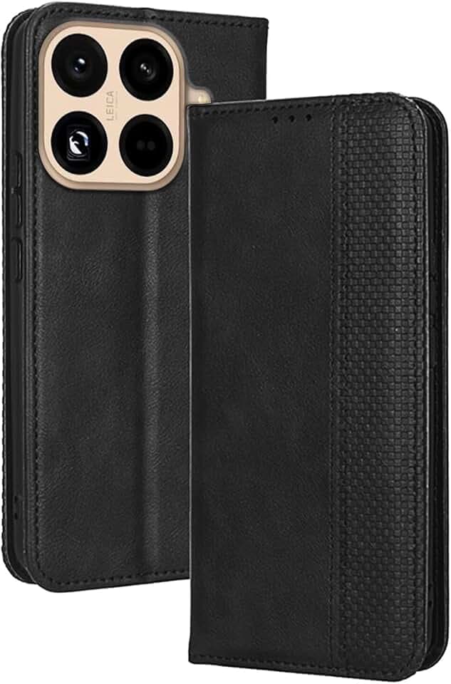 Topme Handyhülle hülle fur Xiaomi MI 15T Pro (6.83" Inches) Case Schutzhülle, Handyhülle aus Leder mit Stilvollem, Strukturiertem Kartenschlitz.Schwarz