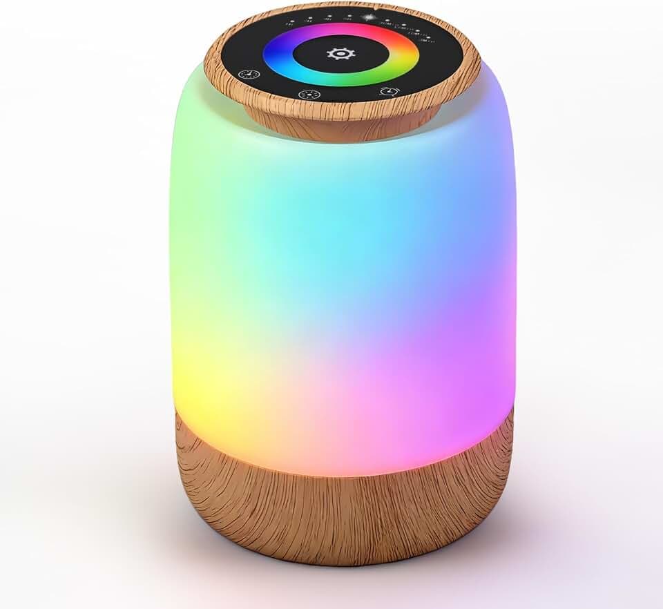 Carehabi Nachttischlampe Nachtlicht Touch Dimmbar mit 7 Farben und 4 Modi, stufenlose Dimmung，LED Tischlampe USB Aufladbar, Nachtlicht mit Timer und Countdown-Funktion