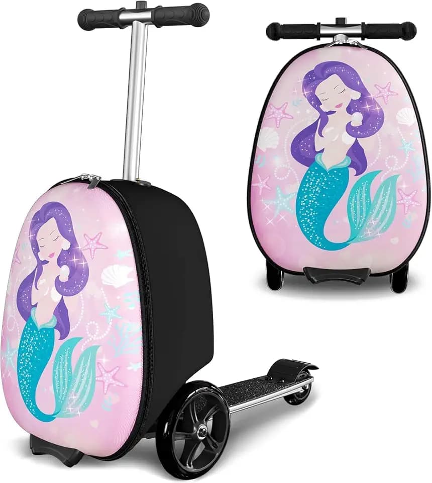 2 in 1 Ride-on Luggage with 20 L Capacity, Foldable & Lightweight,Ages 5-12