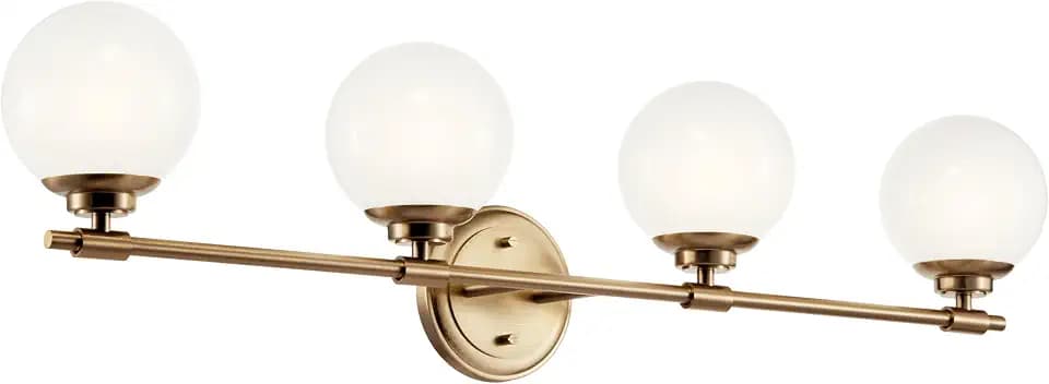 Kichler Benno 4-Light Bathroom Vanity Light, Champagne Bronze
