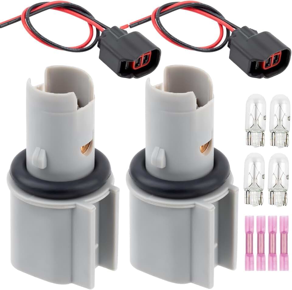 Side Marker Lights Socket Holder with Wiring Harness and Lamp Bulb for Jeep Liberty 2002-2004 for Ram 3500 2011-2018 Replace OE 55156754AA 2PCS