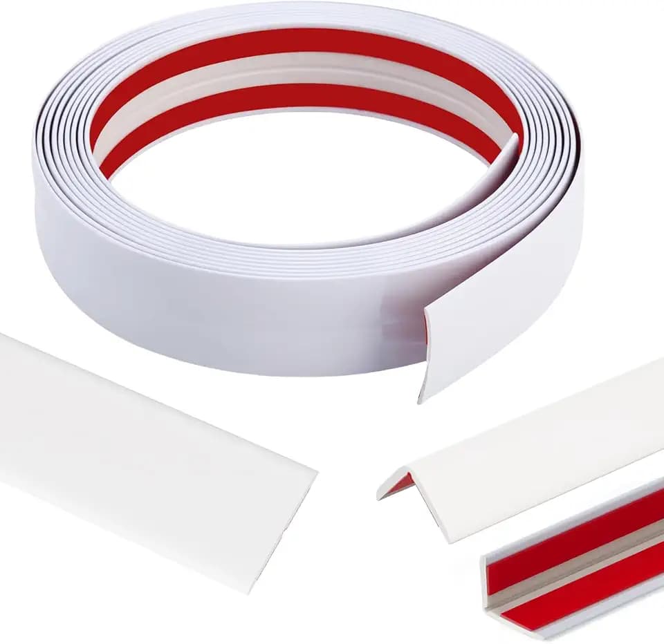 22 Feet Flexible Inside & Outside Corner Trim Molding, Peel and Stick Molding Trim for Walls, Corner Trim molding, Wall Corner Protector (White, Width 0.8 in)