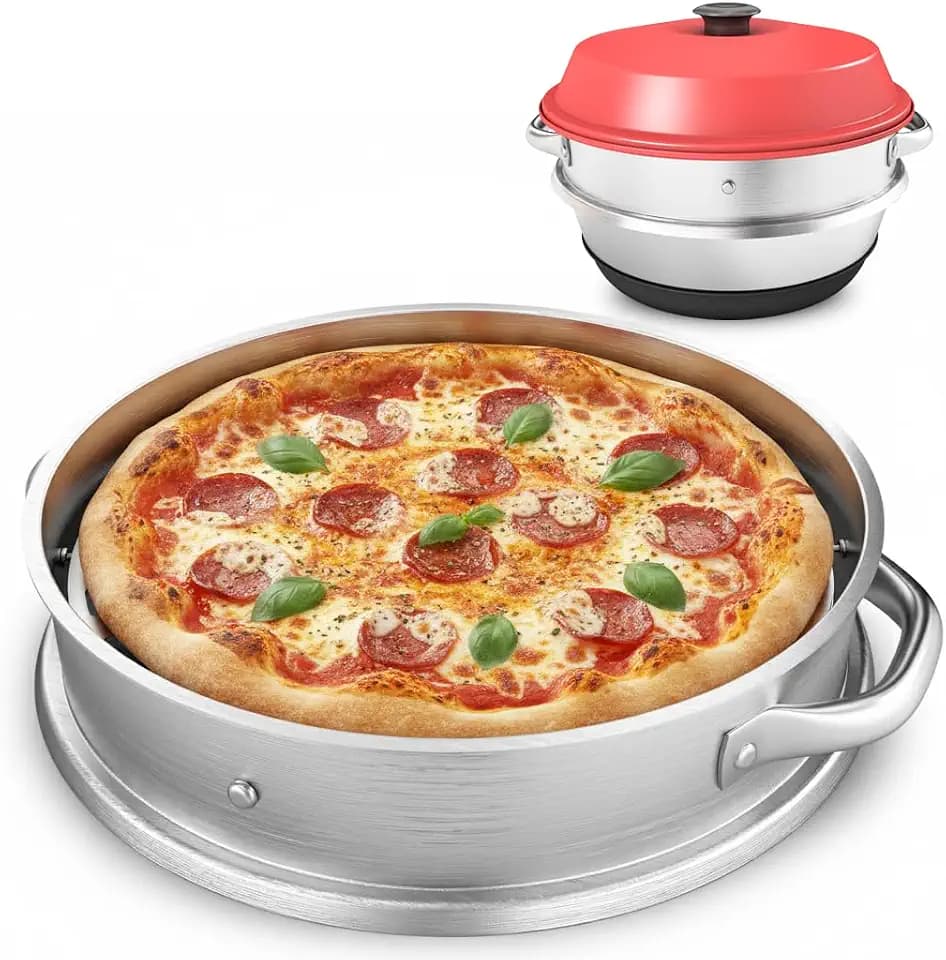 ZauberForm Pizzaaufsatz kompatibel mit Omnia Camping Backofen – Vollflächiger Backeinsatz aus Edelstahl – Lebensmittelecht – Kein Loch in der Mitte – Für Pizza, Flammkuchen & mehr, Zubehör
