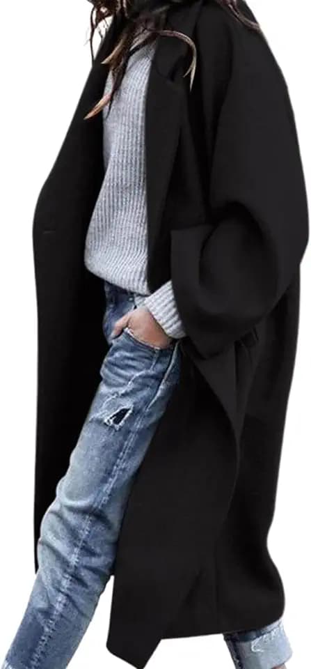 PRETTYGARDEN Womens Winter Coats 2026 Trendy Long Sleeve Notch Lapel Button Long Jackets Casual Oversized Vacation Outfits