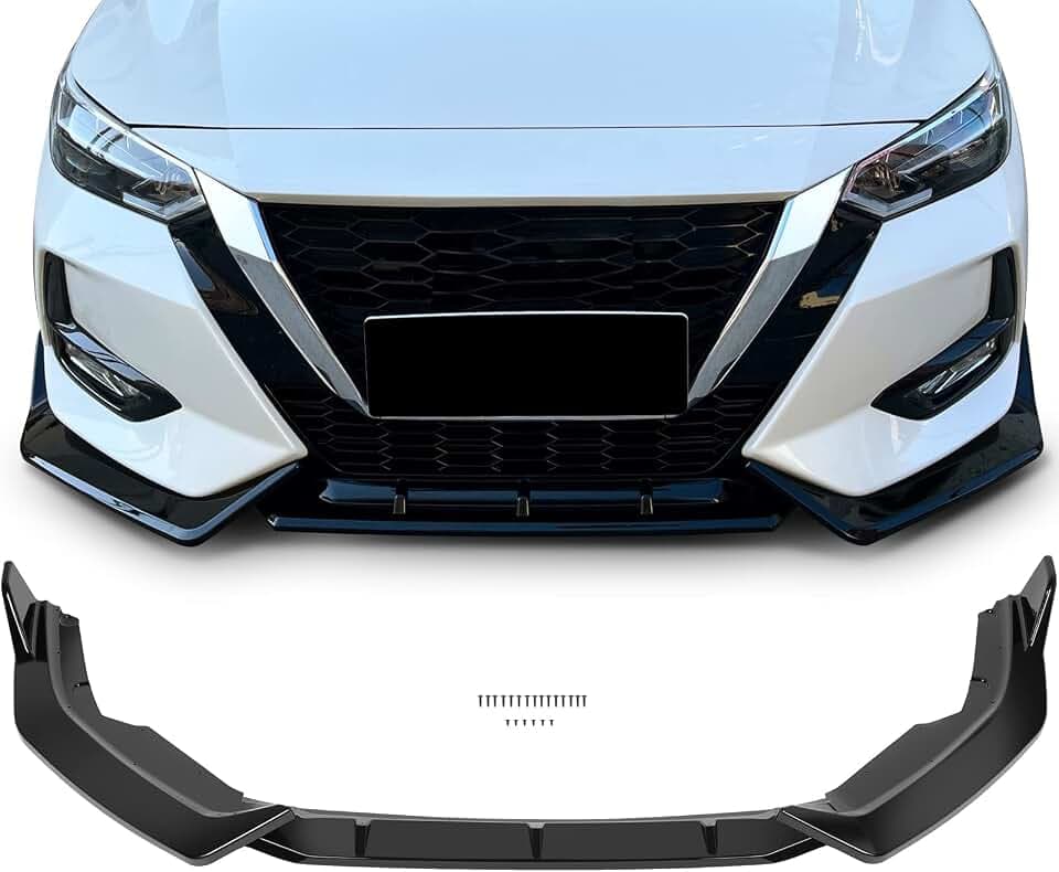 SCITOO 3PCS Black PP Front Bumper Body Kit Spoiler Chin Spoiler