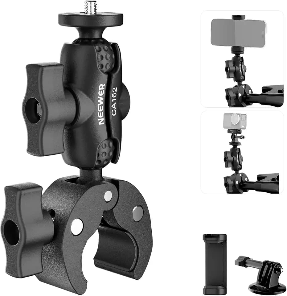 NEEWER Super Clamp Actionkamera Handyhalterung mit Zwei Kugelköpfen, CA162
