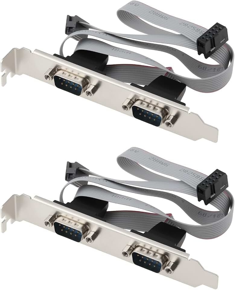 VGOL DB9-Stecker COM-Port auf IDC 10-poliges serielles Kabel, 2 Anschlüsse, serielles RS232 für Computer-Motherboard, 30 cm, 2 Stück