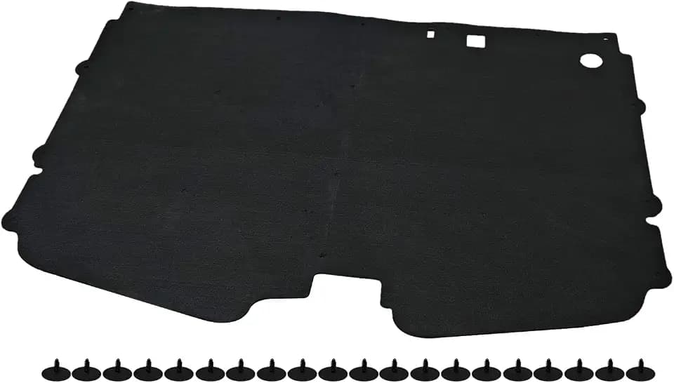 Hood Insulation Pad w/Clips Fits for Chevy GMC C1500 C2500 C3500 Suburban Full Size Trucks 1988-1998, Truck Under Hood Heat Shield Blanket Black