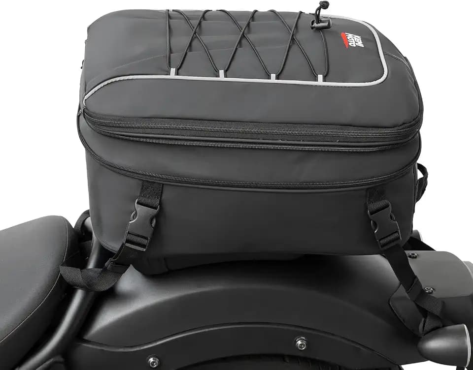KEMIMOTO Motorcycle Tail Bag, 22L-30L Expandable Waterproof Rear Seat Bag Helmet Backpack with Rain Cover for Motorbike Accessories