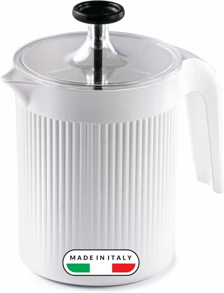 Snips, Cremix, Milchaufschäumer, Hand-Milchaufschäumer für Cappuccino, Handmilchschaum, Farbe ‎ Weiss 0.50L, 10 x 14.5 x 15.3 cm, Made in Italy