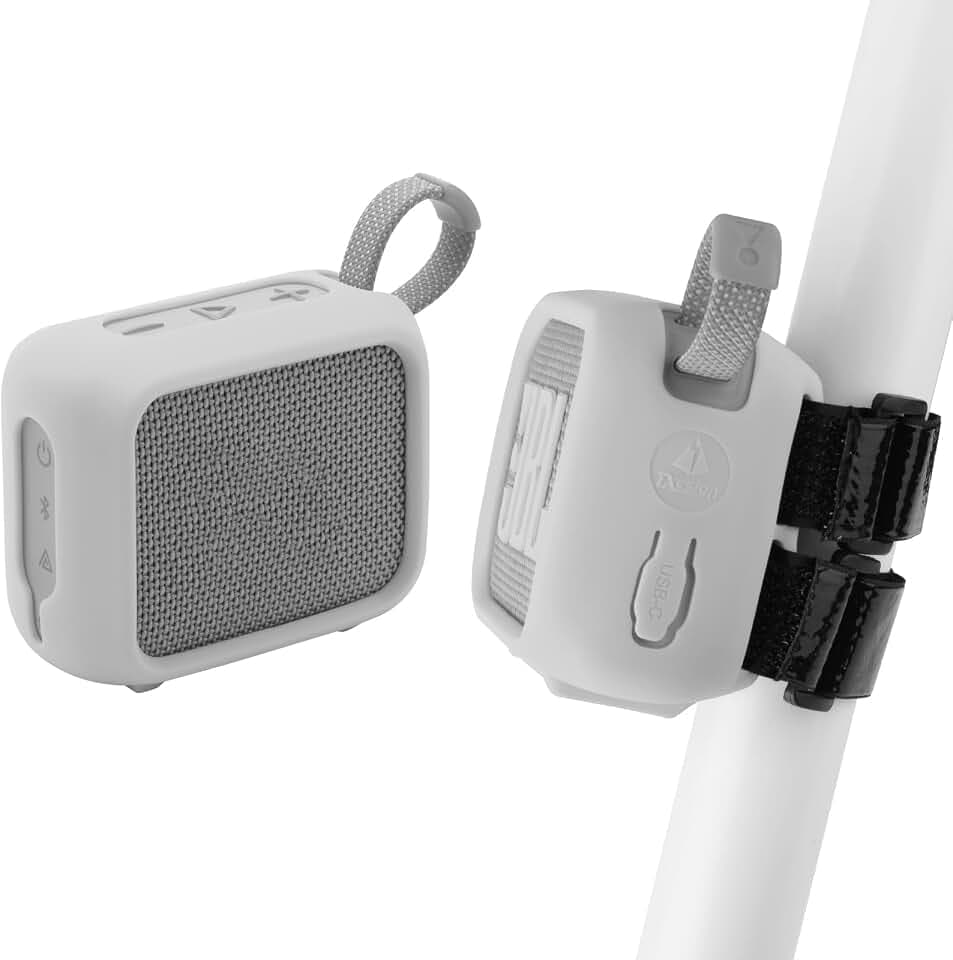 Silicone Case for JBL Go 4, Go 4 Protective Cover, Travel Carrying Pouch w Anti-Dust Charging Cover Speaker Mount Strap (White)