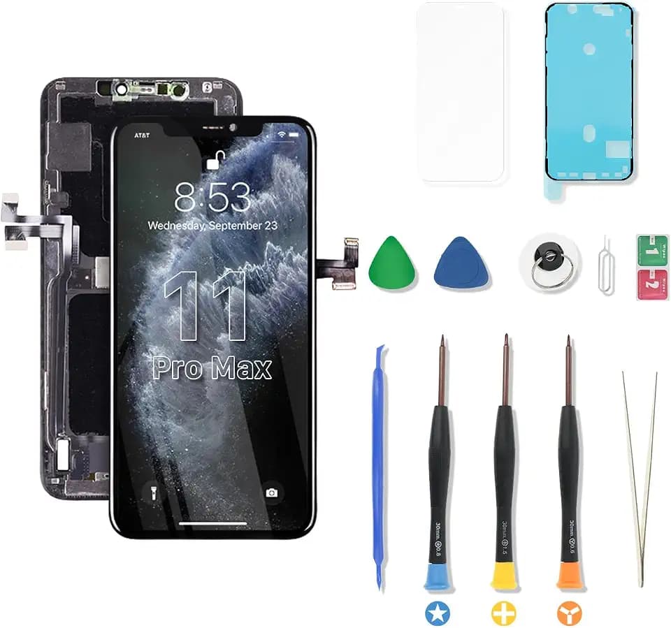 REPART for iPhone 11 Pro Max Screen Replacement 6.5", FHD LCD Display with Repair Kit, Tempered Glass, Waterproof Seal, Compatible with A2161 A2220 A2218