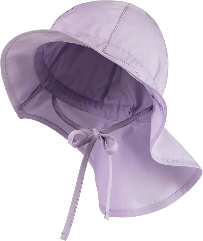 Sterntaler Sonnenhut - Unisex Sommerhut - UV-Schutz 50+ Mütze mit breiter Krempe und Größenregulierung - Nackenschutz - Bindebänder - Baby und Kinder Kopfbedeckung aus Popeline (Bio)