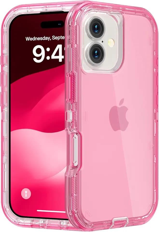Follaroma for iPhone 17 Case, Shockproof, Crystal Pink