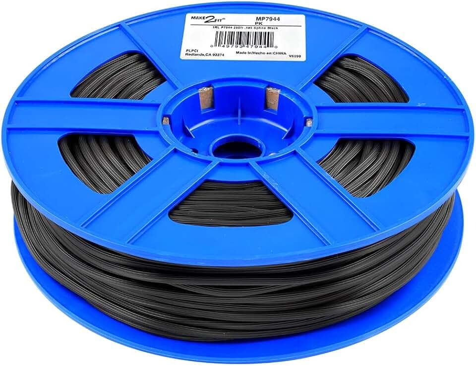 Prime-Line MP7944 Screen Retainer Spline, 0.185 In. (3/16 In.), Black, 250 foot (1 Roll)