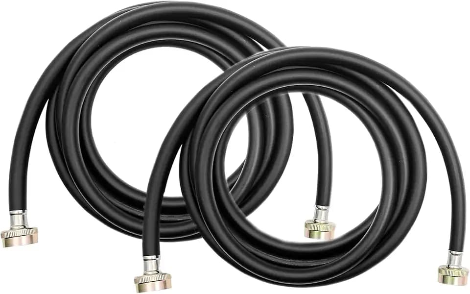 2 Pack 8 FT Black Rubber Washer Hoses