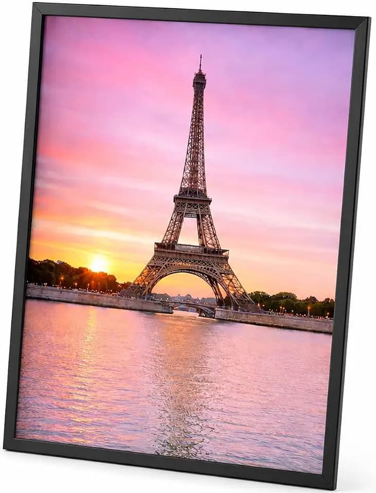 Abio Bilderrahmen 40x50cm Schwarz MDF Acrylglas Fotorahmen Frame Posterrahmen für Fotos Bilder Poster Rustikal Vintage Retro