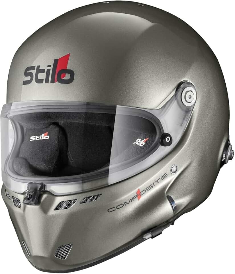 Stilo Helmet, ST6 GT, Full Face, Snell SA2025, Head and Neck Restraint Ready, Silver, 3X-Large, Each