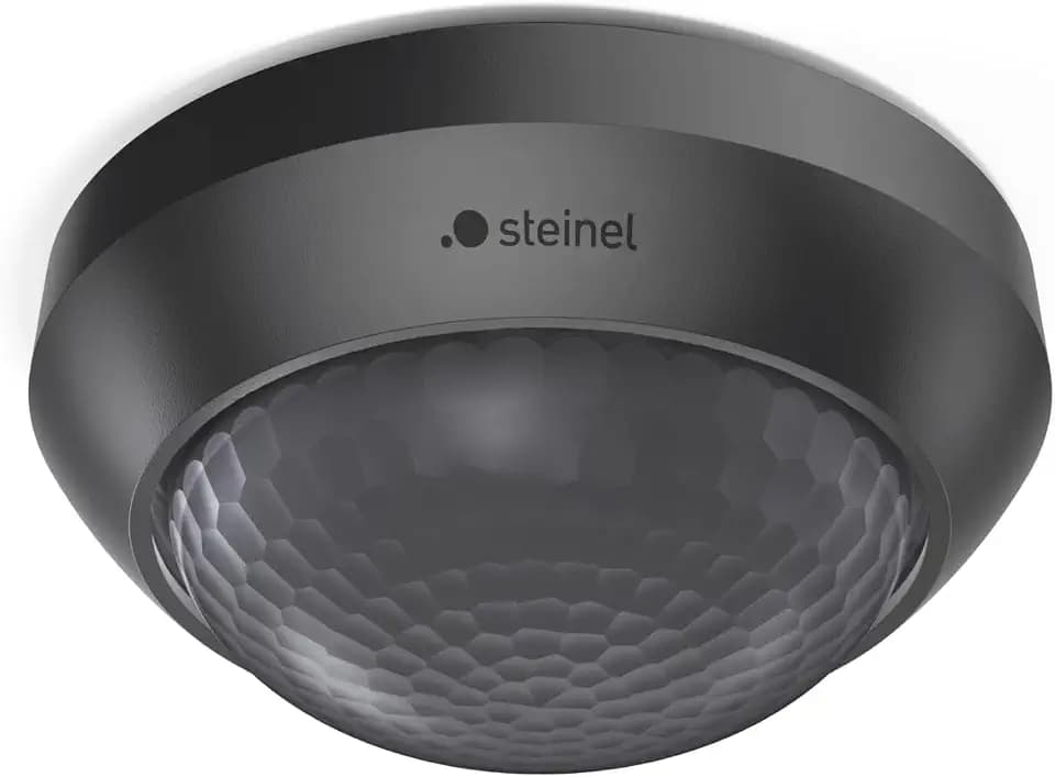 Steinel Bewegungsmelder IS 360-3 schwarz, 2000 W Schaltlast, 360° Sensor, 12 m Reichweite, LED geeignet, Deckenmontage