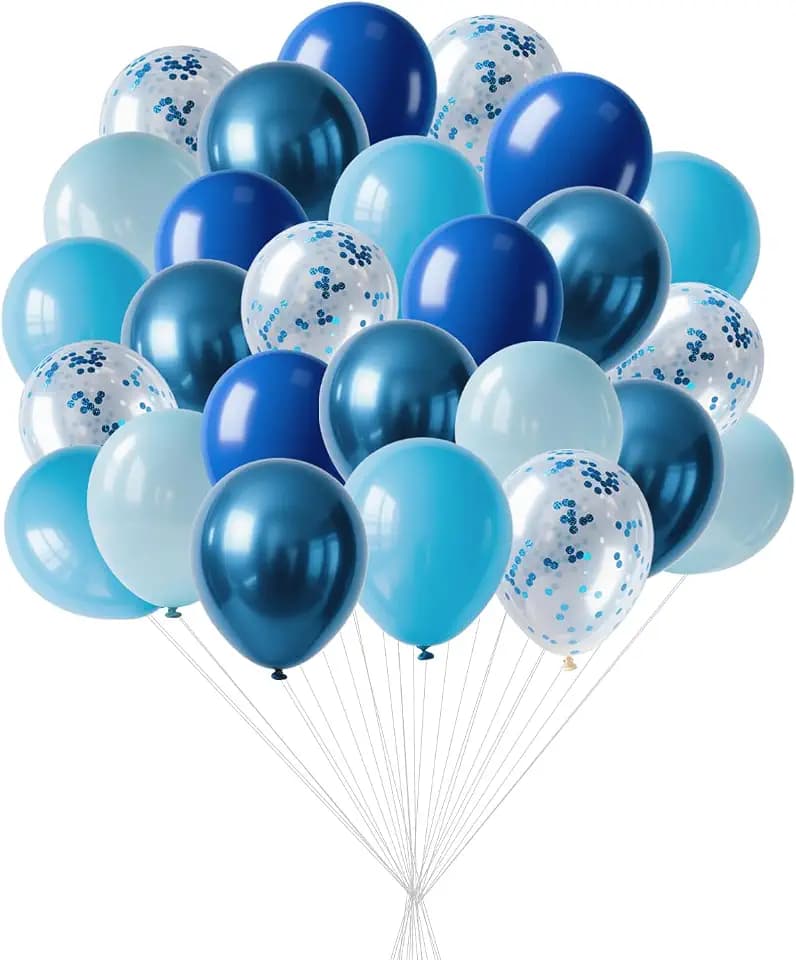 Luftballons Blau, 60 Stück 30cm Latex Ballons für Geburtstag