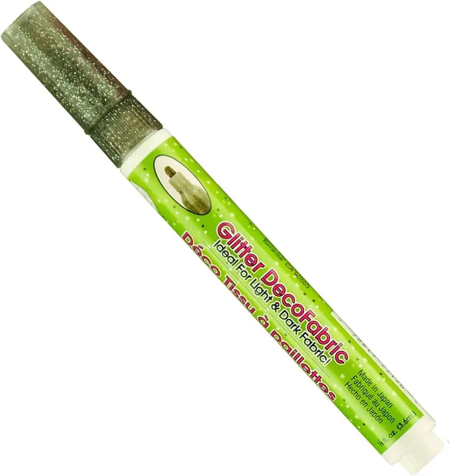 UCHIDA Marvy Deco Fabric Fine Point Tip Glitter Marker Art Supplies, Black