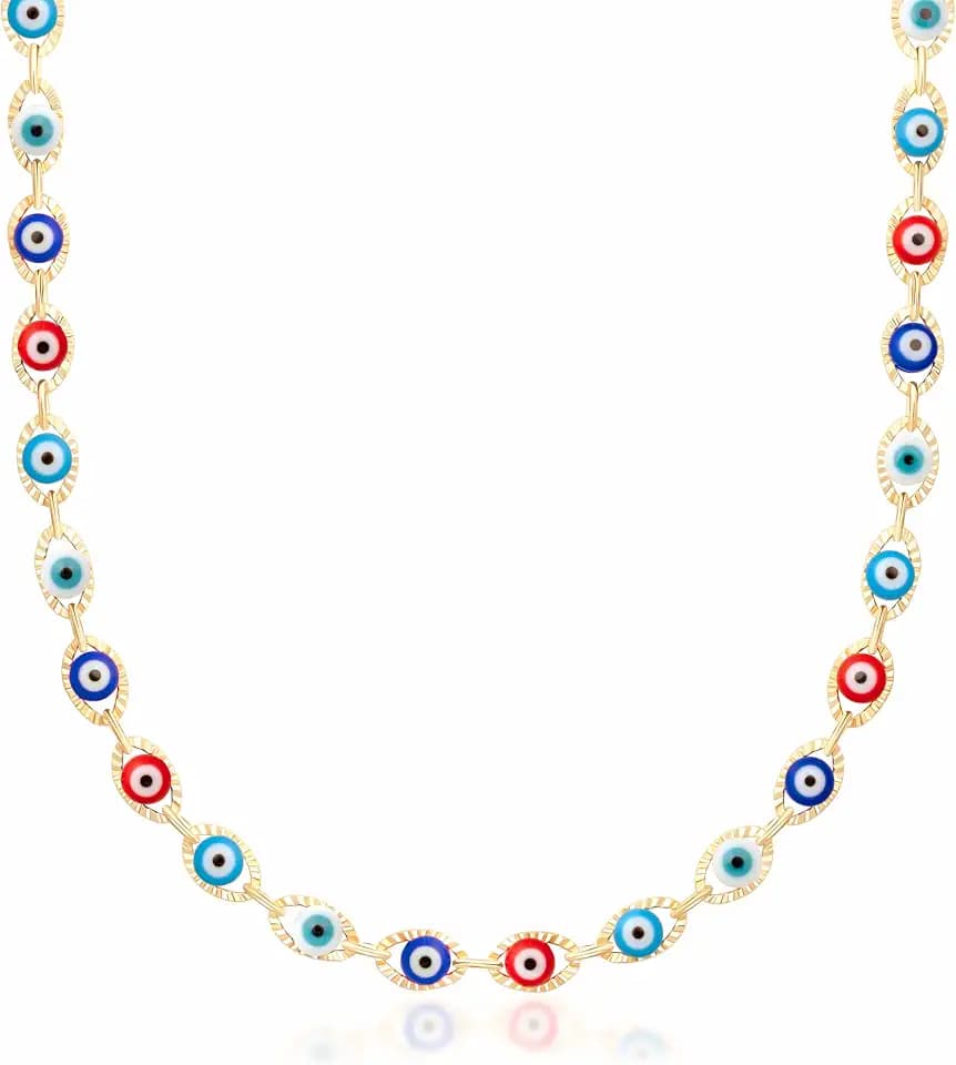 Barzel 18K Gold Plated Evil Eye Necklace - Made In Brazil