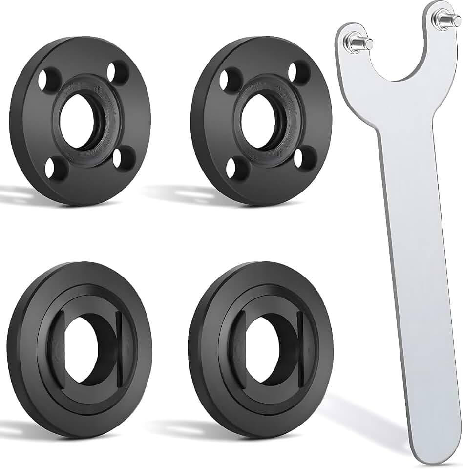 4 Stück Ersatzteile für Winkelschleifer Zubehör mit 125mm Flex Schlüssel Flanschschlüssel,Schleifer Flansch Winkelschlüssel Kit,Schraubenschlüssel Metall Kontermutter,Dorn Adapter für Winkelschleifer