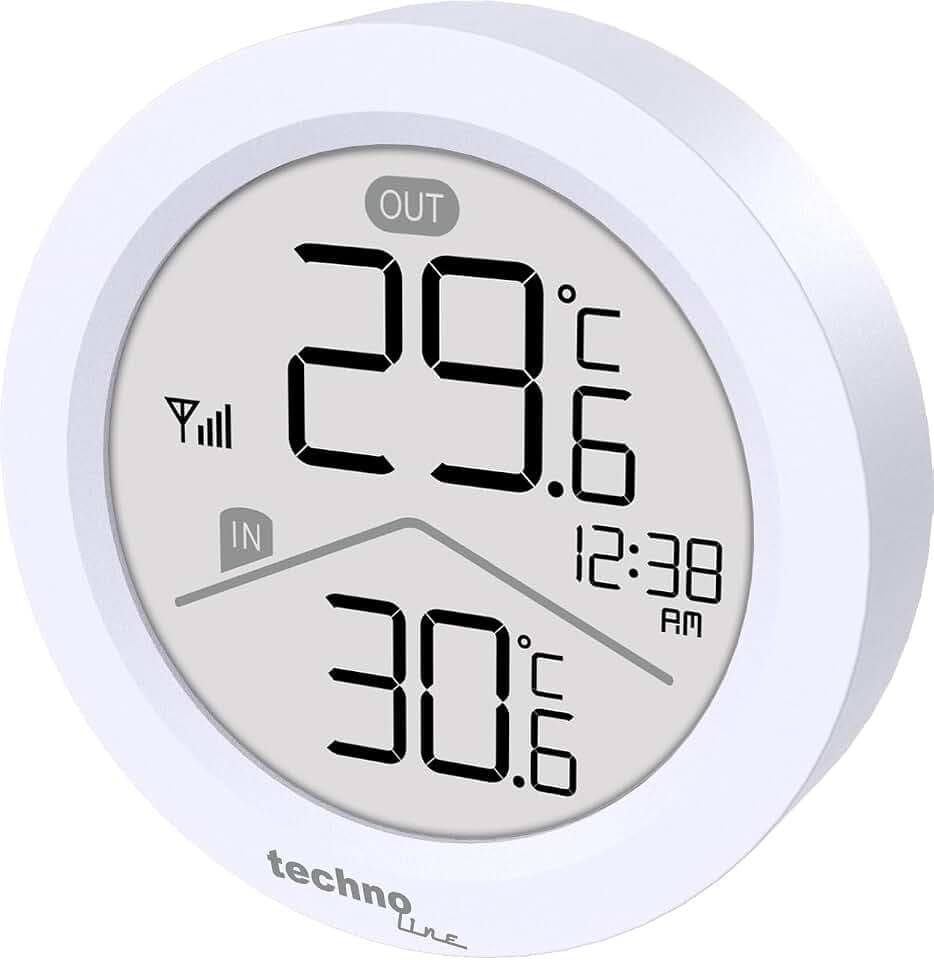 techno line WS 9168 Funkthermometer mit Außensensor | Innen Außen | Uhrzeit