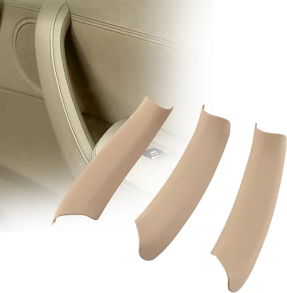 Beige Door Pull Handle Covers Compatible with X3 F25 2010-2016 X4 F26 2014-2017 3PCS Left Right Side Door Handle Interior Door Pull Handle