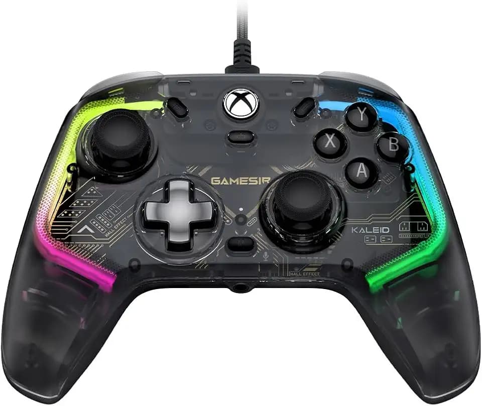 GameSir Kaleid Controller for Xbox Series X|S, Xbox One,Windows 10/11 & Steam, Wired Gaming Gamepad with Hall Effect Joysticks/Hall Trigger, Anti-Drift Joystick, Plus and Play - Transparent Black