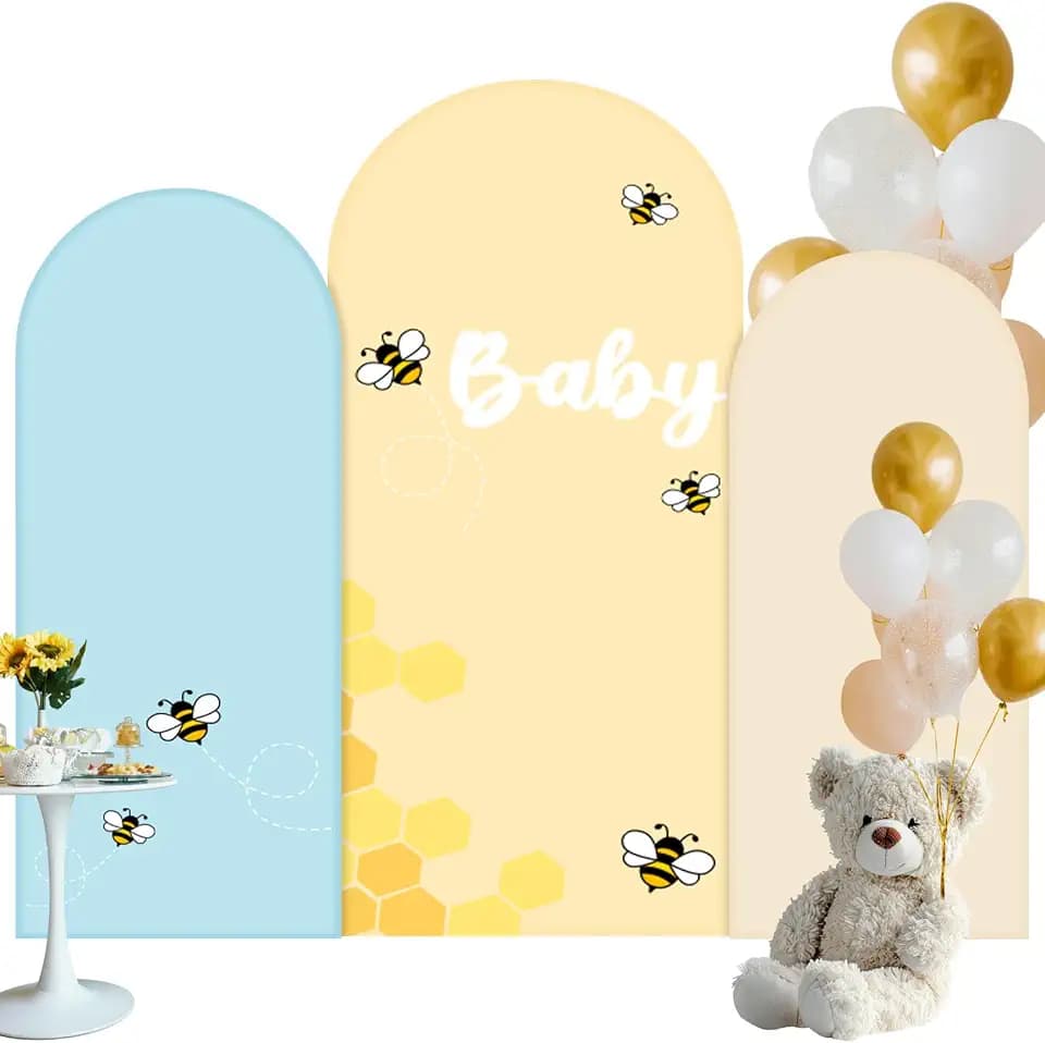 3 Pcs Baby Shower Arch Backdrop Cover Baby Shower Photo Background Decor