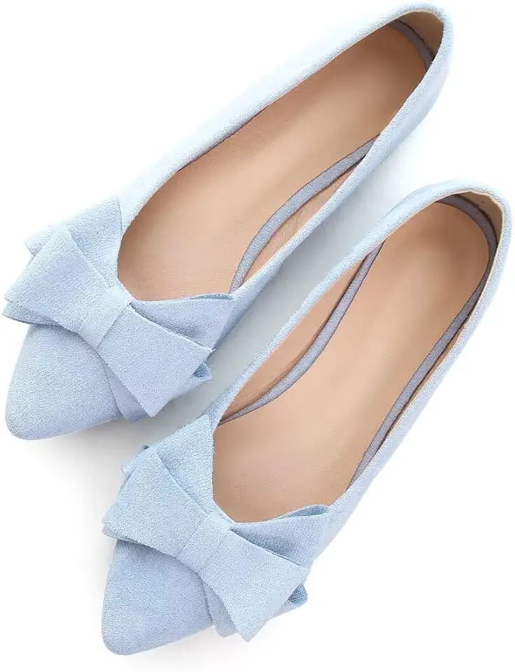 TN TANGNEST Women Fashion Bowknot Flats Comfort Pointed Toe Dress Shoes