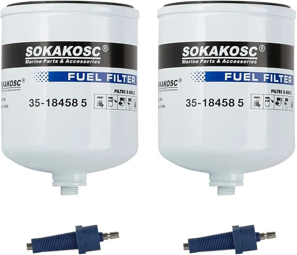 35-18458 5 Water Separating Fuel Filter Replaces 184585 for Quicksilver 18458Q3 OPTIMAX 2 STROKE MERCURY MARINER OUTBOARDS(set of 2)