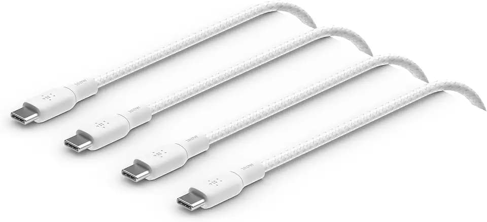Belkin USB C to USB C 100W Cable 2 Pack, 6.6ft Fast iPhone Charger Cord