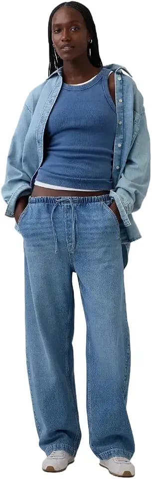GAP Women's Pull-on Barrel Denim Jean