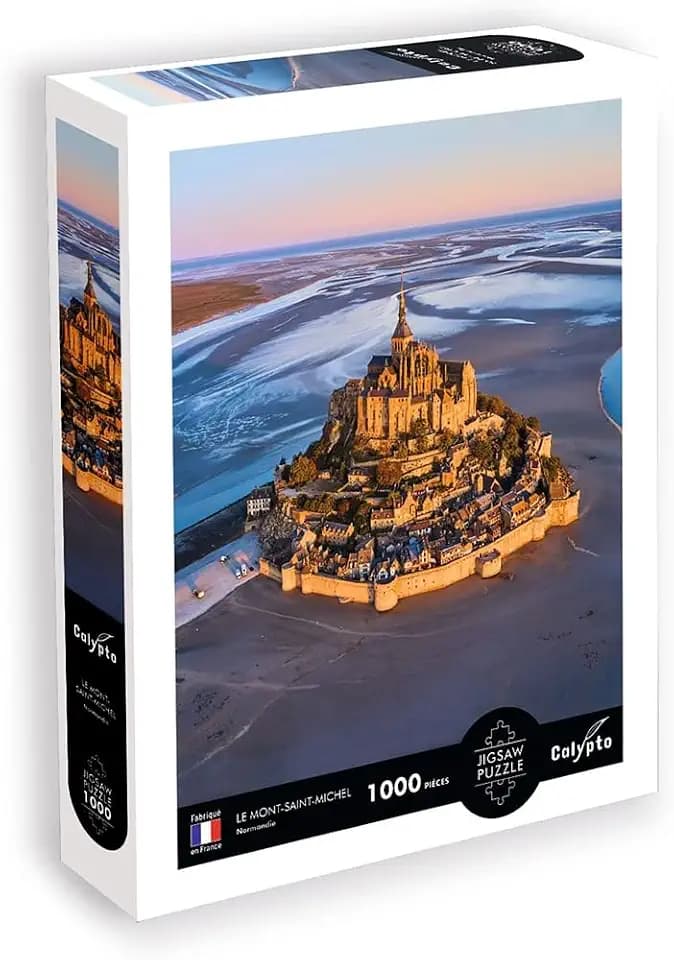 Calypto 3907108 Mont Saint-Michel, 1000 Teile Puzzle mit Soft-Touch, Städtepuzzle mit samtiger Oberfläche, für Erwachsene und Kinder ab 9 Jahren, Frankreich, Normandie, Nachauflage