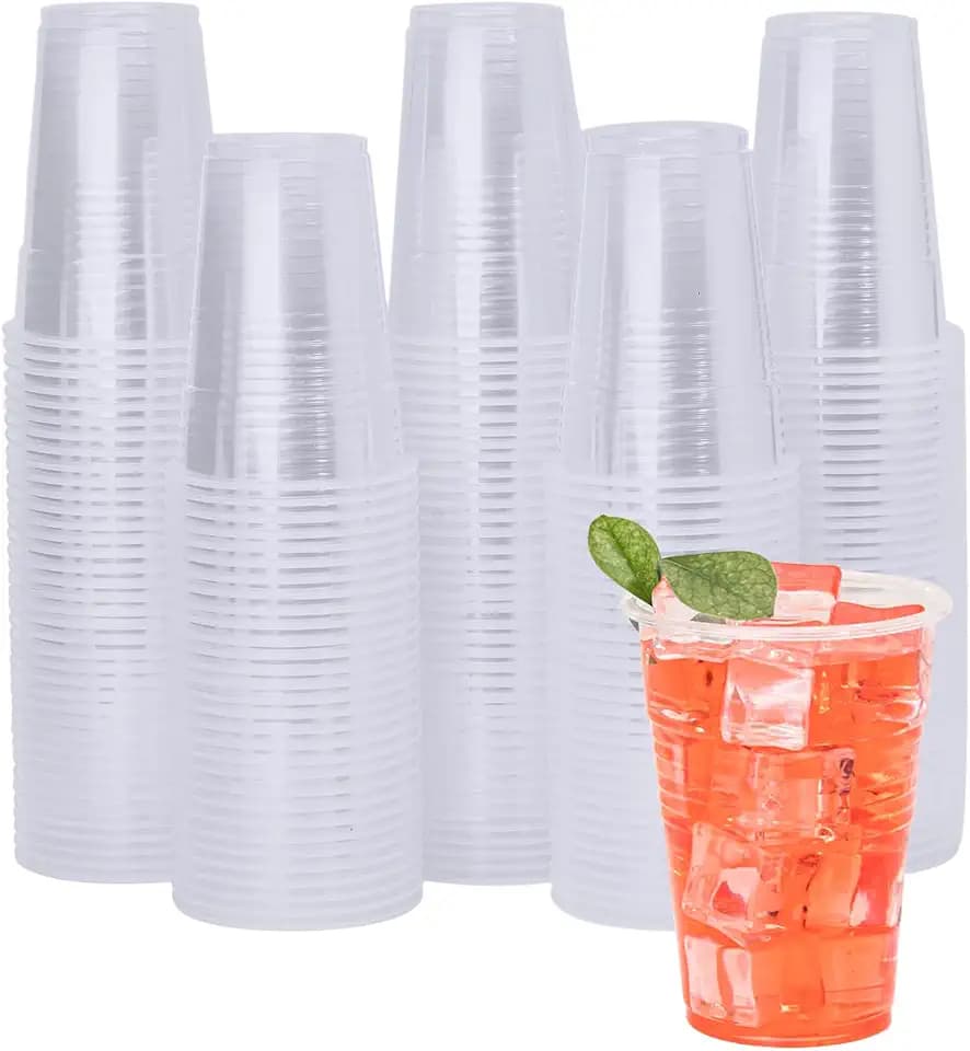 YEEHAW 9 oz Plastic Cups, 500 Pack - Clear Disposable Drinking Water Cups for Cold Beverages, Clear Plastic Cups for Drinking, Ideal for Party