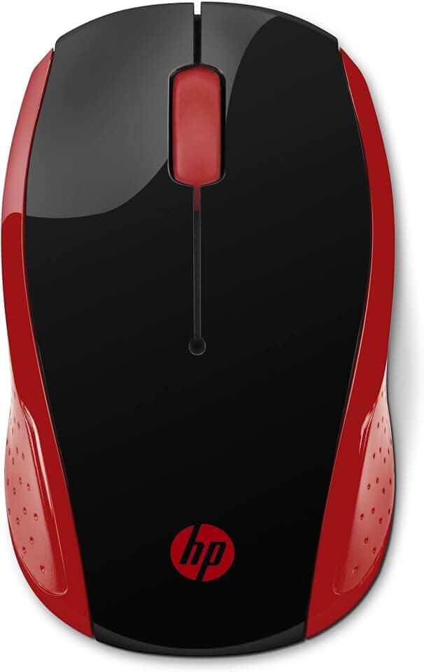 HP 200 (2HU82AA) kabellose Maus (1.000 dpi, 3 Tasten, Scrollrad, USB dongle) schwarz / rot