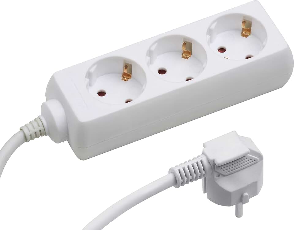 Meister Steckdosenleiste 3-fach – weiß – 5 m Kabel – Tido 3-fach