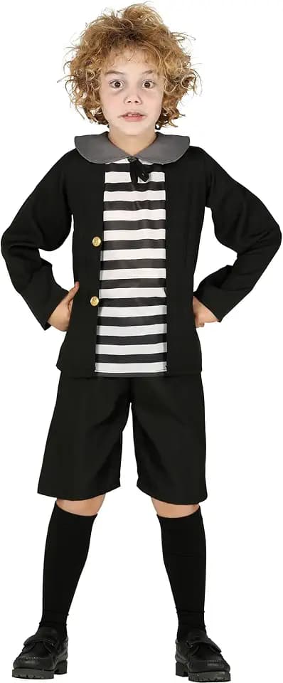 FIESTAS GUIRCA | Ghost Boy Kostüm - Hemd, Jacke und Hose - Geister Kostüm für Halloween, Karneval und Partys - Ideal für Kinder - Schwarz und Weiß